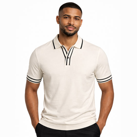 Premium men's polo shirt - perfectly fitted pique cotton - classic straight sleeves in a comfortable summer fabric