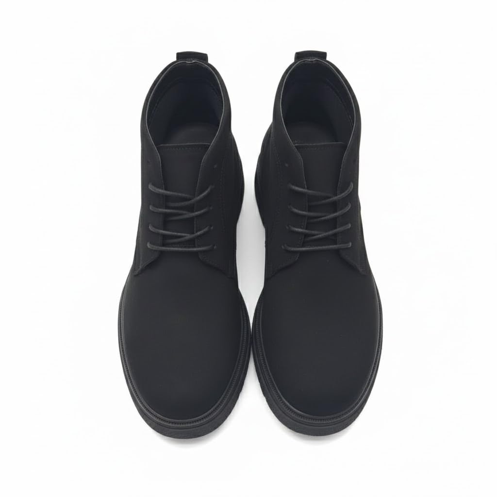 Men's elegant lace-up ankle boots made of suede - equipped with a comfortable Turkish rubber sole