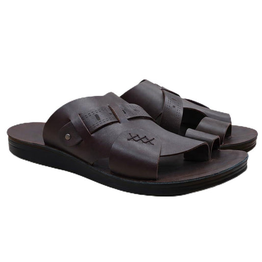 Men Leather Slippers – Modern Multi-Strap Design with Comfortable Anti-Slip Sole – Perfect for Daily Use and Summer - 309