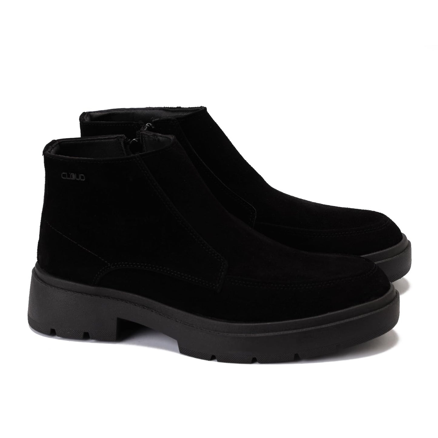 Men's half-boot with a distinctive zipper, made from elegant genuine suede leather and featuring a slip-resistant Turkish rubber sole.
