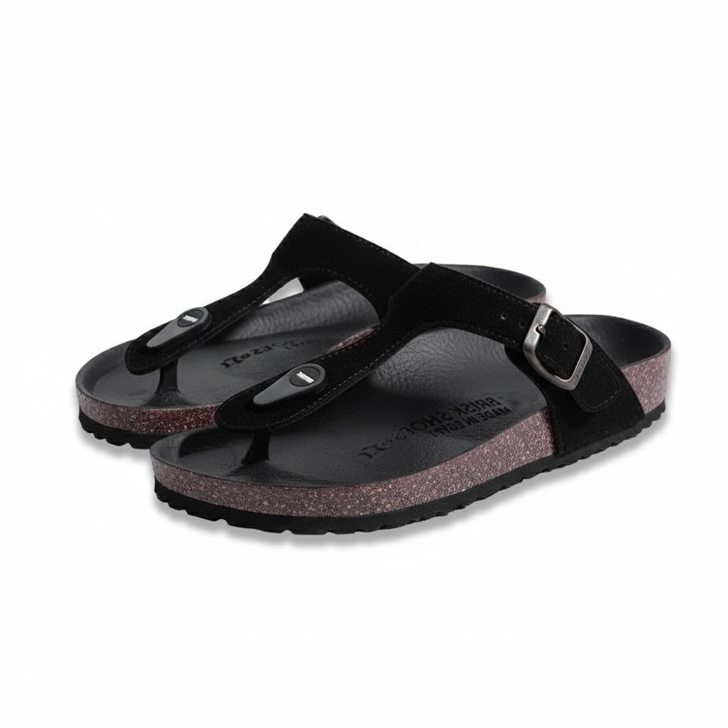 Men genuine leather slipper fashion casual look - Anti-slip - Code 3000