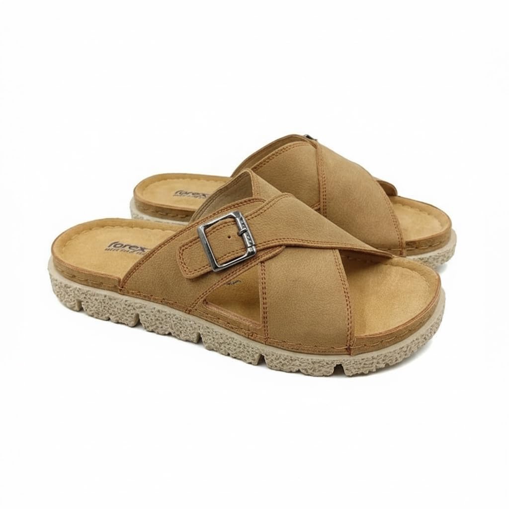 Men genuine leather slipper fashion casual look - Anti-slip - Code 1400