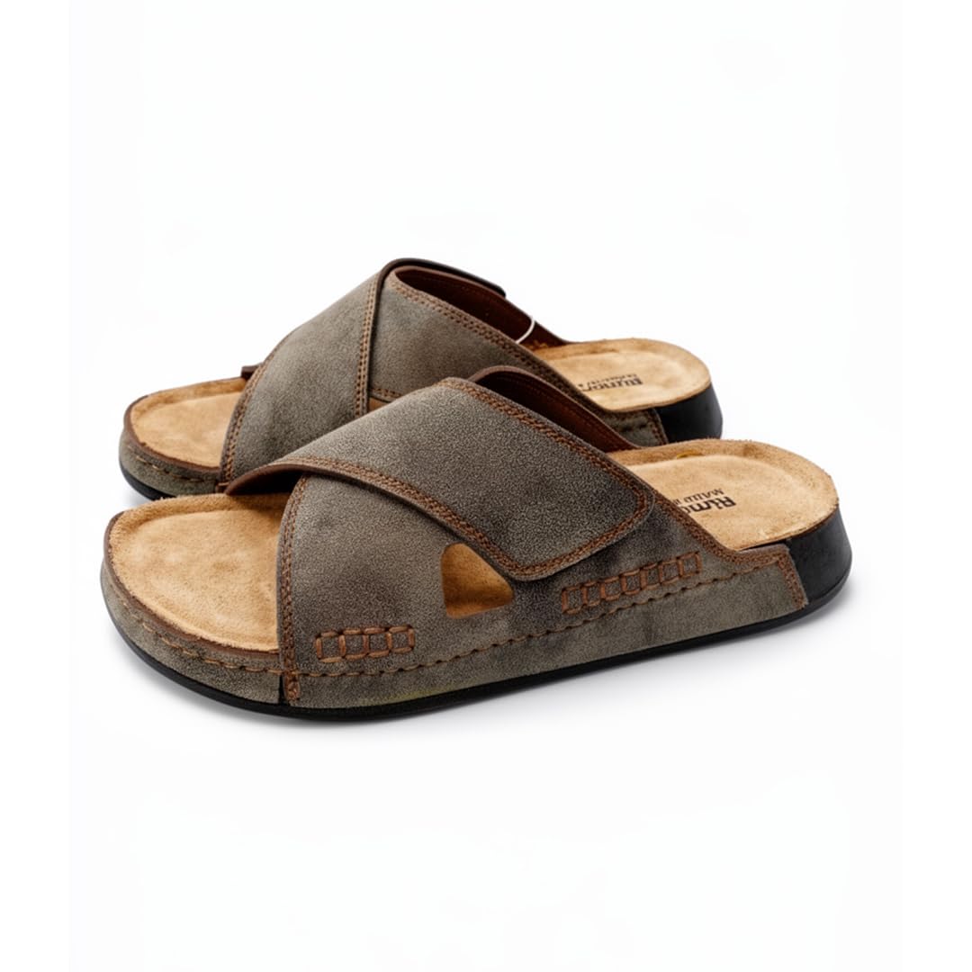 Men genuine leather slipper fashion casual look - Anti-slip - Code M37