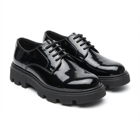 Men’s Classic Formal Shoes in Shiny Leather – Elegant Dress Shoes for Work and Formal Occasions – Comfortable Anti-Slip Sole