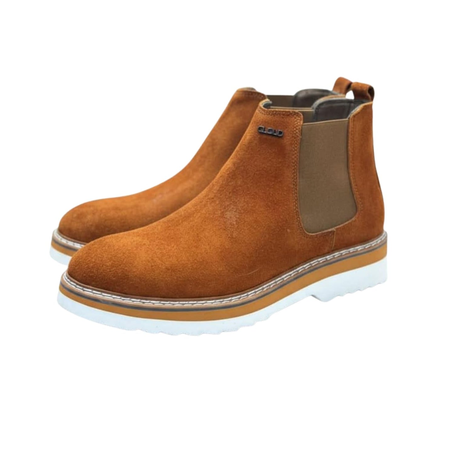 Stylish and distinctive men's half-boots made of suede with a slip-resistant rubber sole.
