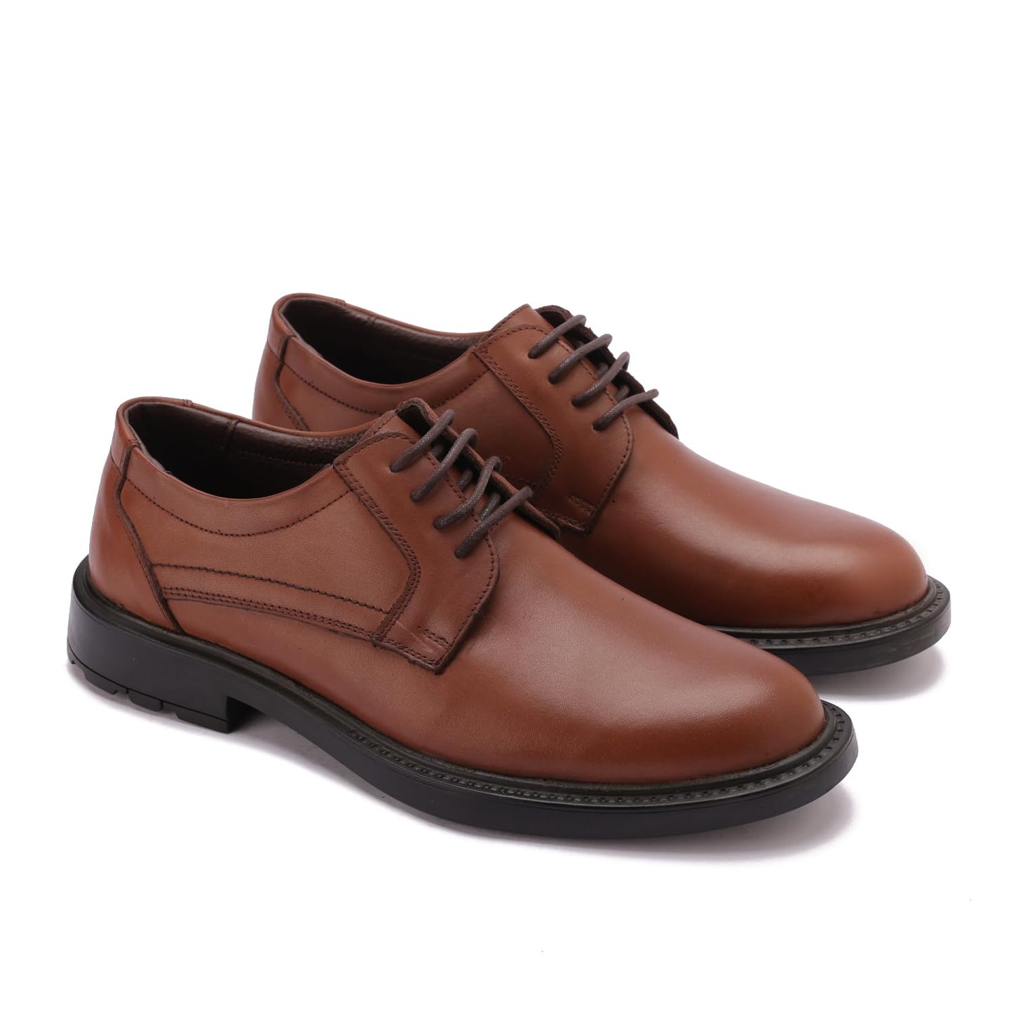Men's genuine leather lace-up shoes with a non-slip rubber sole