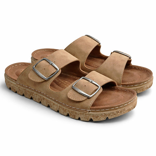 Comfortable men's slippers with a modern design – lightweight orthopedic sole with adjustable straps – suitable for everyday use indoors and outdoors