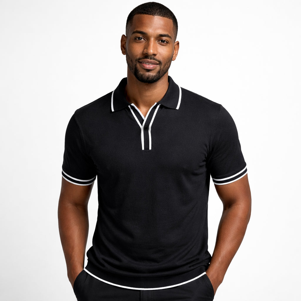 Premium men's polo shirt - perfectly fitted pique cotton - classic straight sleeves in a comfortable summer fabric