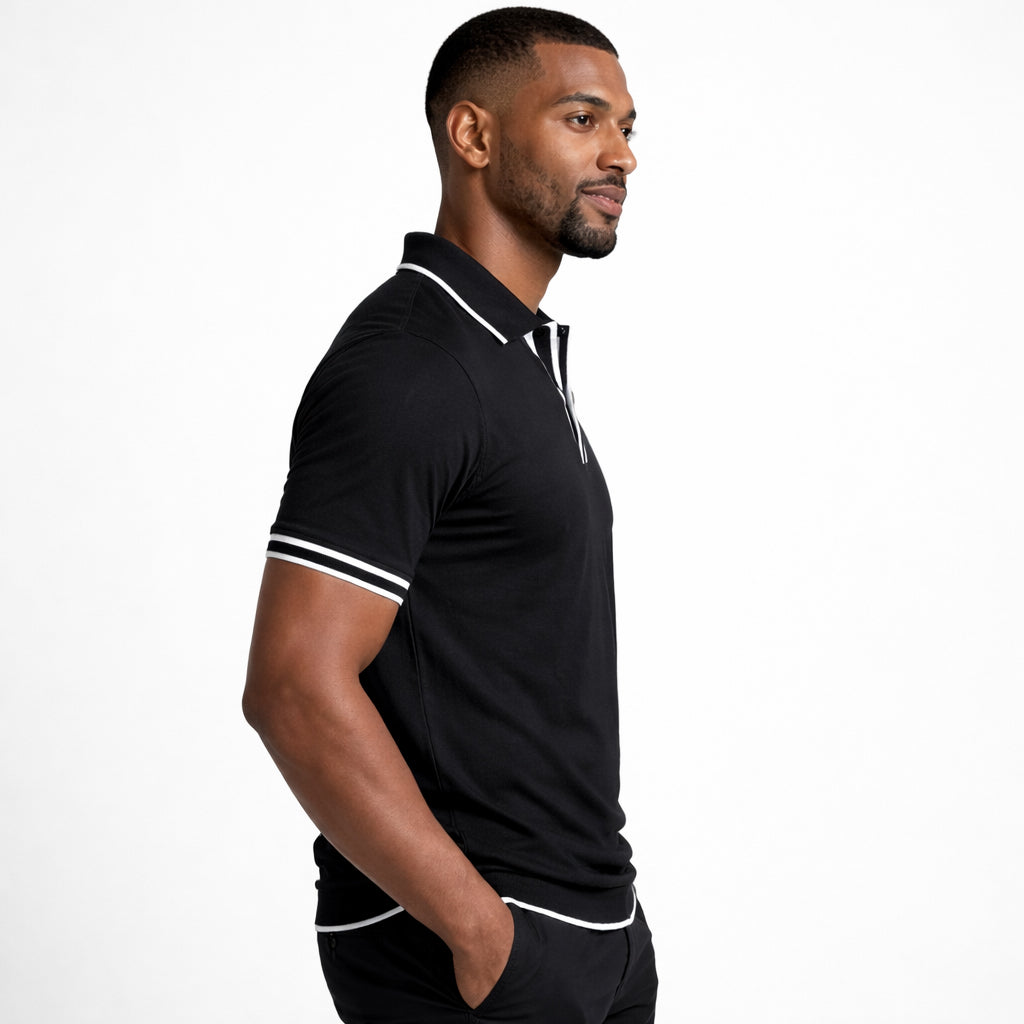 Premium men's polo shirt - perfectly fitted pique cotton - classic straight sleeves in a comfortable summer fabric
