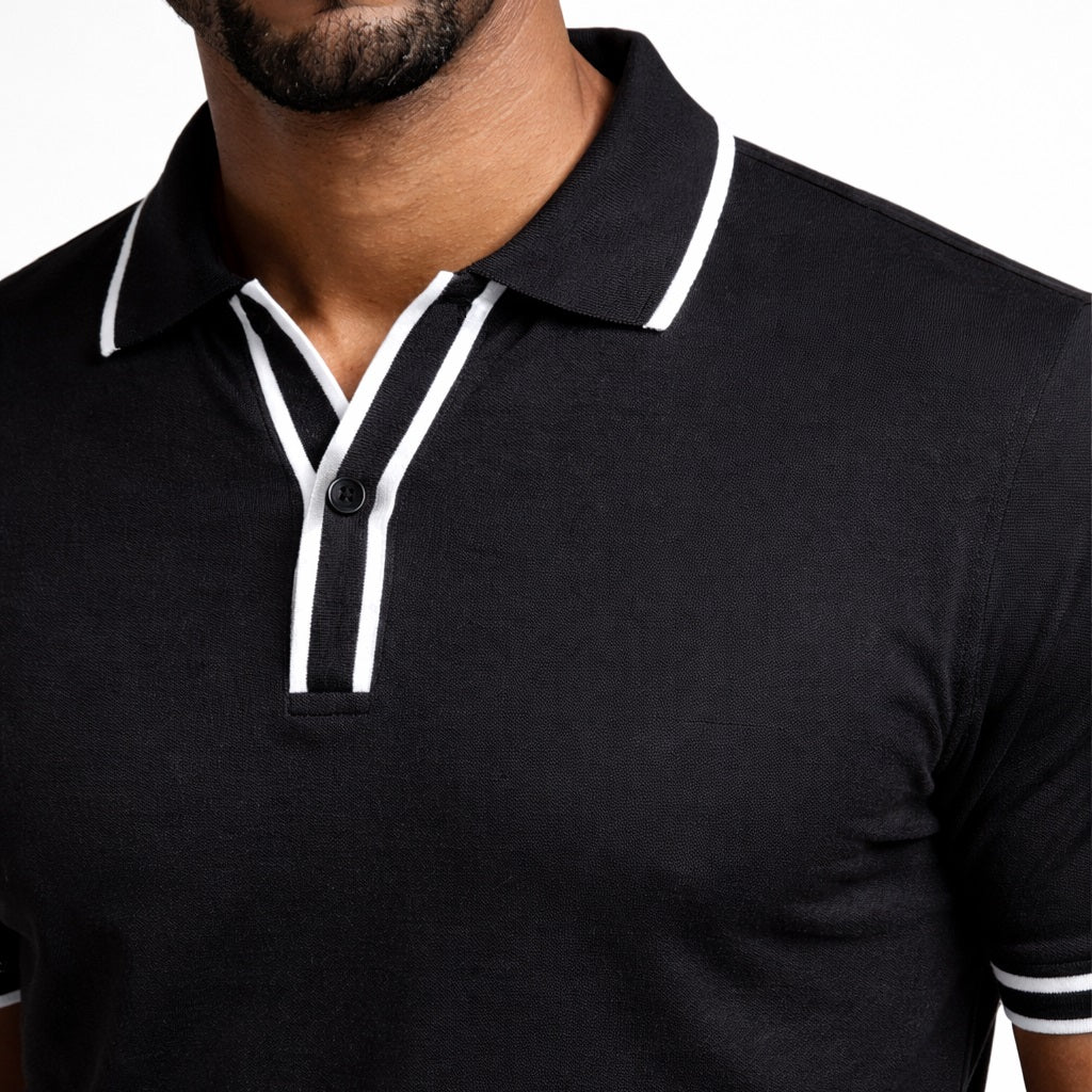 Premium men's polo shirt - perfectly fitted pique cotton - classic straight sleeves in a comfortable summer fabric