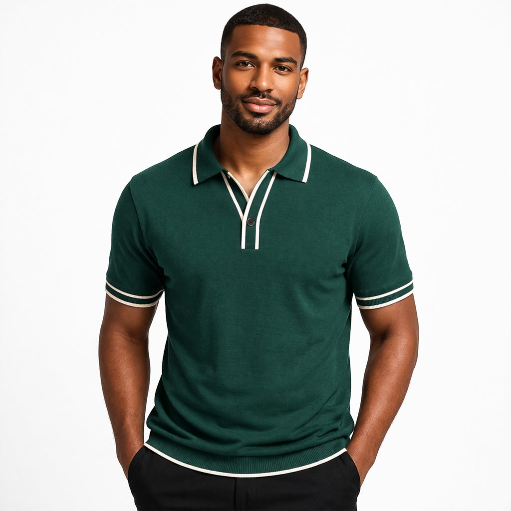 Premium men's polo shirt - perfectly fitted pique cotton - classic straight sleeves in a comfortable summer fabric