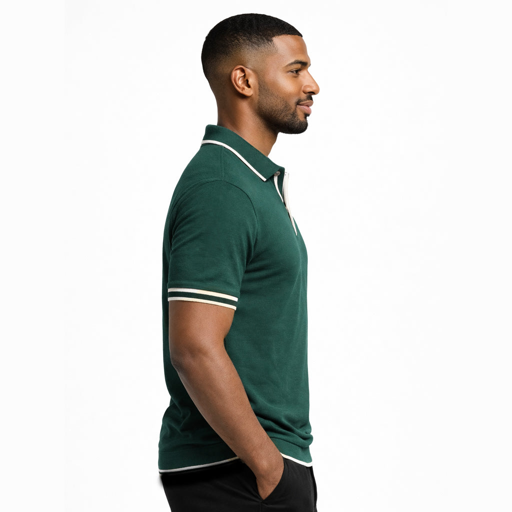 Premium men's polo shirt - perfectly fitted pique cotton - classic straight sleeves in a comfortable summer fabric