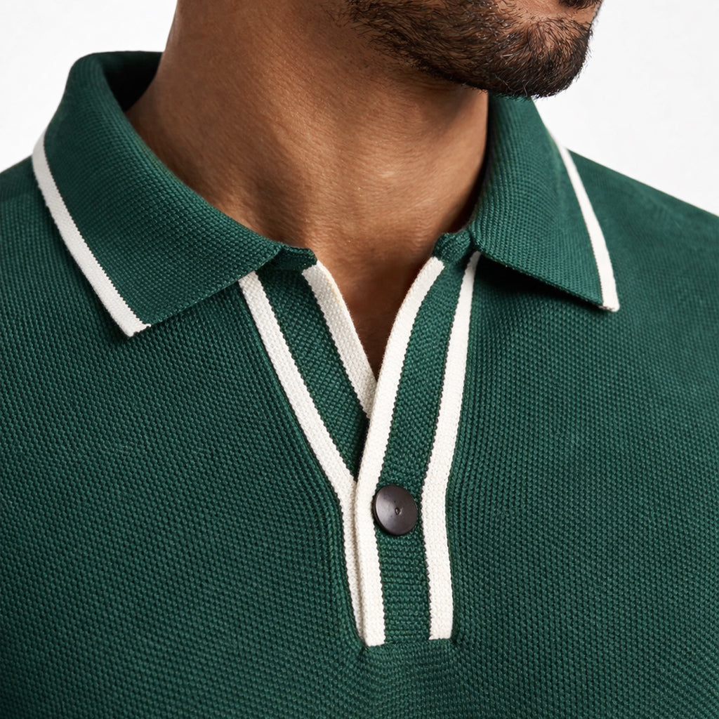 Premium men's polo shirt - perfectly fitted pique cotton - classic straight sleeves in a comfortable summer fabric
