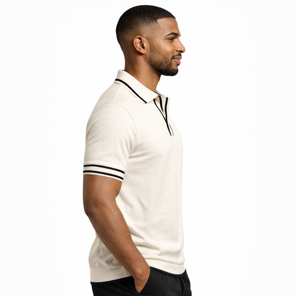 Premium men's polo shirt - perfectly fitted pique cotton - classic straight sleeves in a comfortable summer fabric
