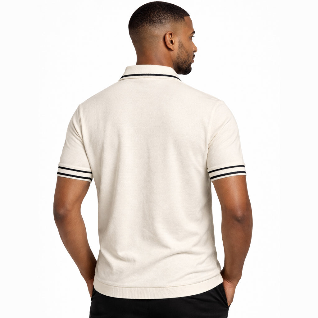 Premium men's polo shirt - perfectly fitted pique cotton - classic straight sleeves in a comfortable summer fabric