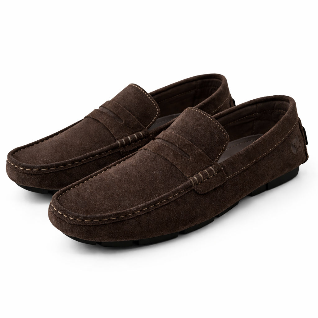 Men's loafer shoes in genuine suede leather – style and comfort, Baby Day