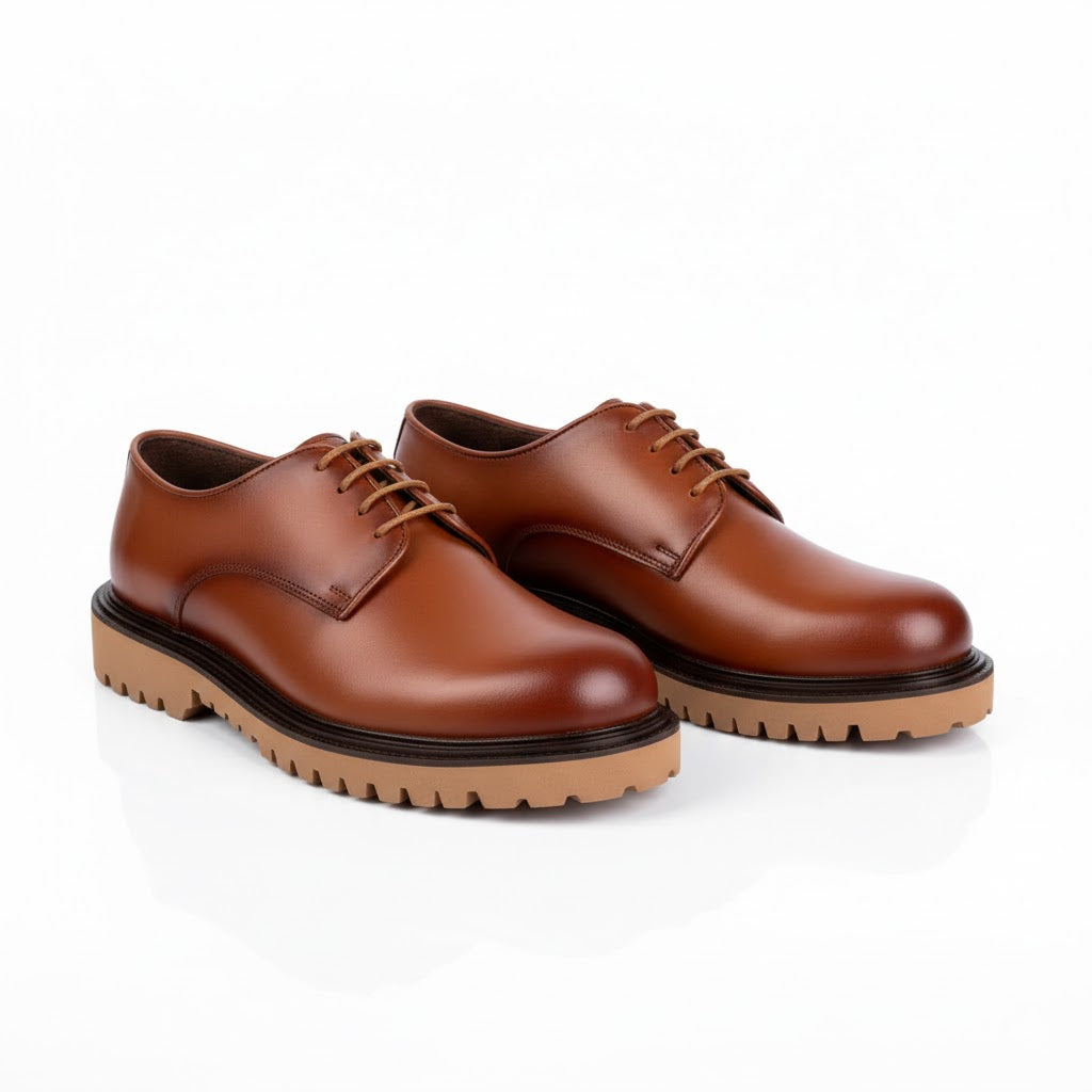 Men's genuine leather shoes with a lightweight and comfortable EVA sole - available in various colors and sizes