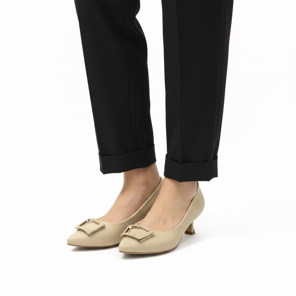 Women's low-heeled shoes with a classic chic design - comfortable, slip-resistant sole