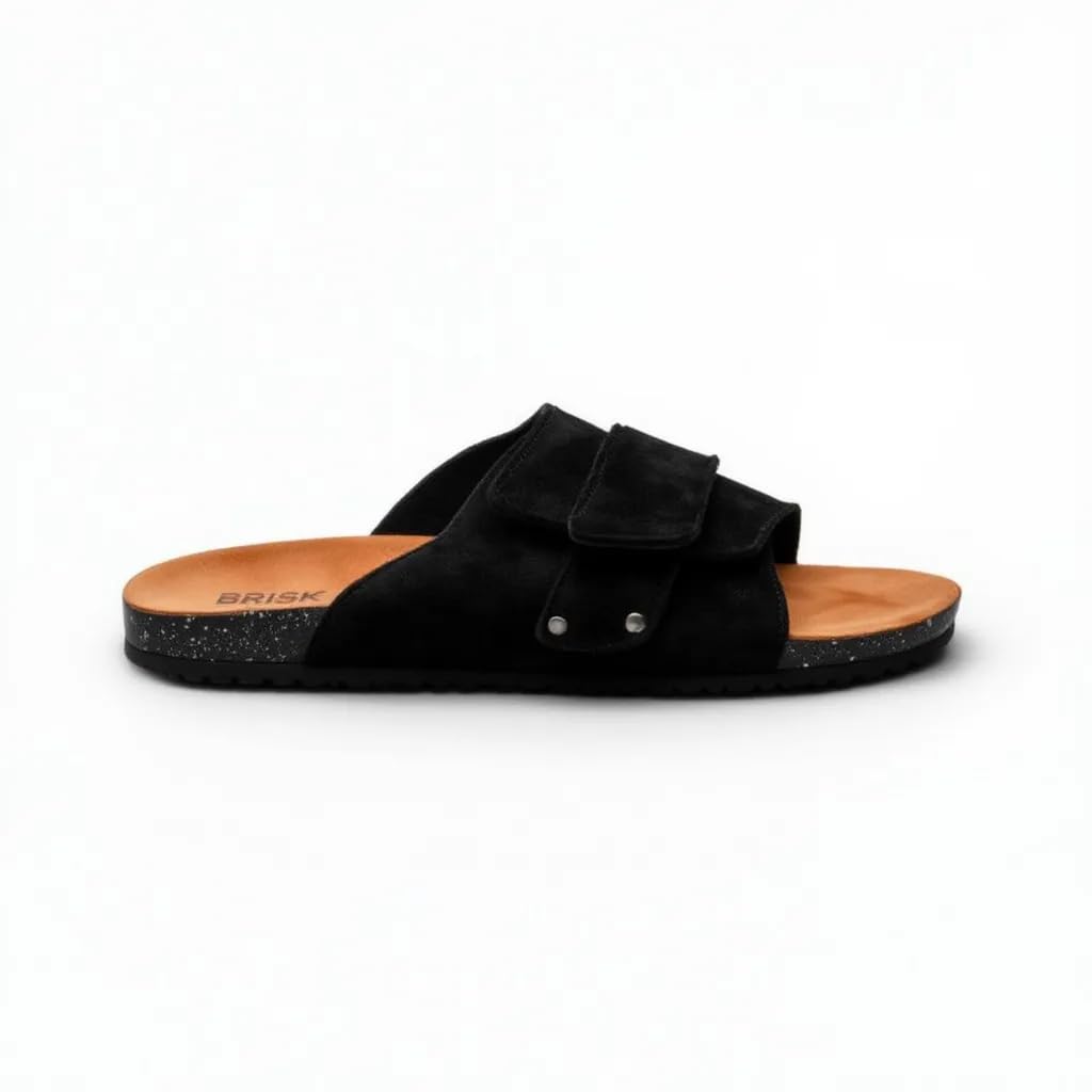 Men’s Comfortable Slippers with a Modern Design – Orthopedic Heel and Anti-Slip Sole – Ideal for Walking and Daily Wear.