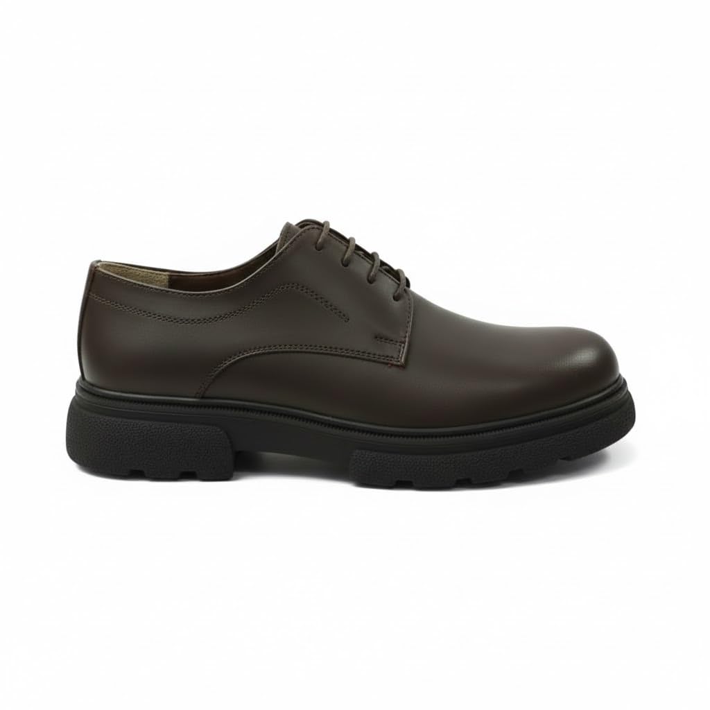 Stylish men's shoes made of genuine leather with laces and a non-slip rubber sole.