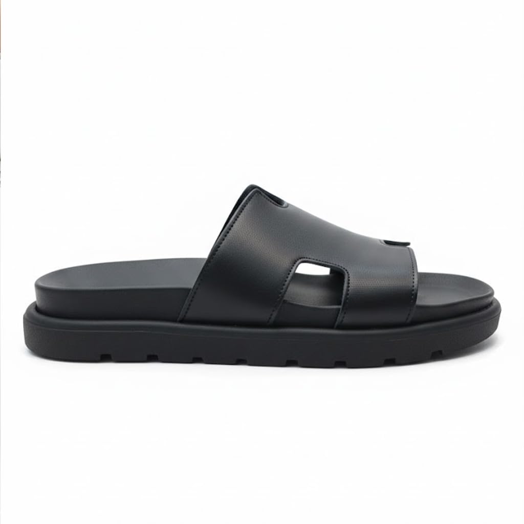 Men genuine leather slipper fashion casual look - Anti-slip  - Code 5000