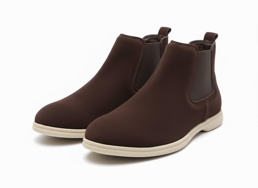 Comfortable men's half-boots made of suede with a comfortable sole.