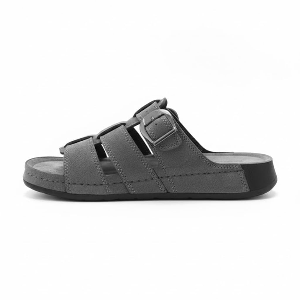 Men genuine leather slipper fashion casual look - Anti-slip  - Code M34