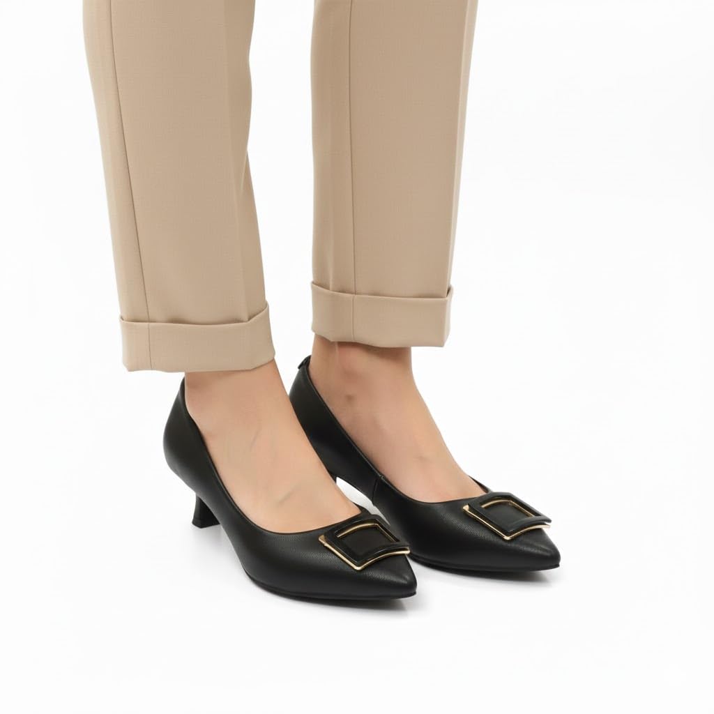 Women's low-heeled shoes with a classic chic design - comfortable, slip-resistant sole