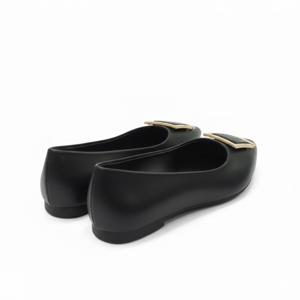 Elegant ballerina flats with luxurious metallic details - featuring a comfortable and stylish sole
