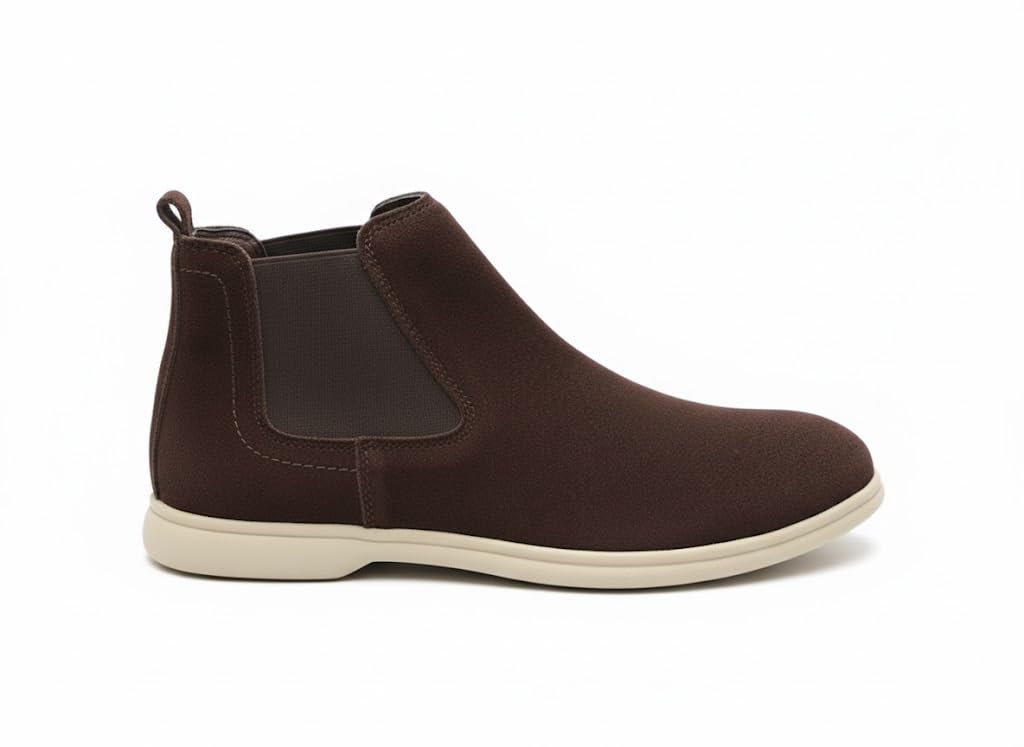 Comfortable men's half-boots made of suede with a comfortable sole.