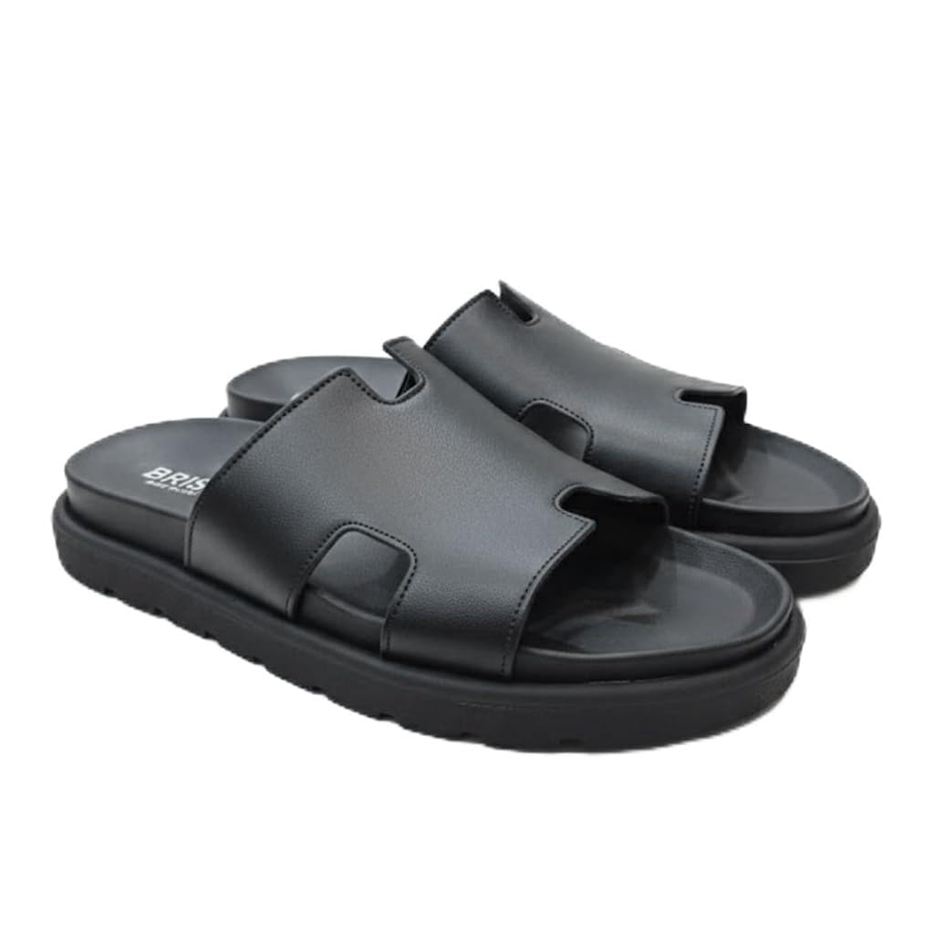 Men genuine leather slipper fashion casual look - Anti-slip  - Code 5000