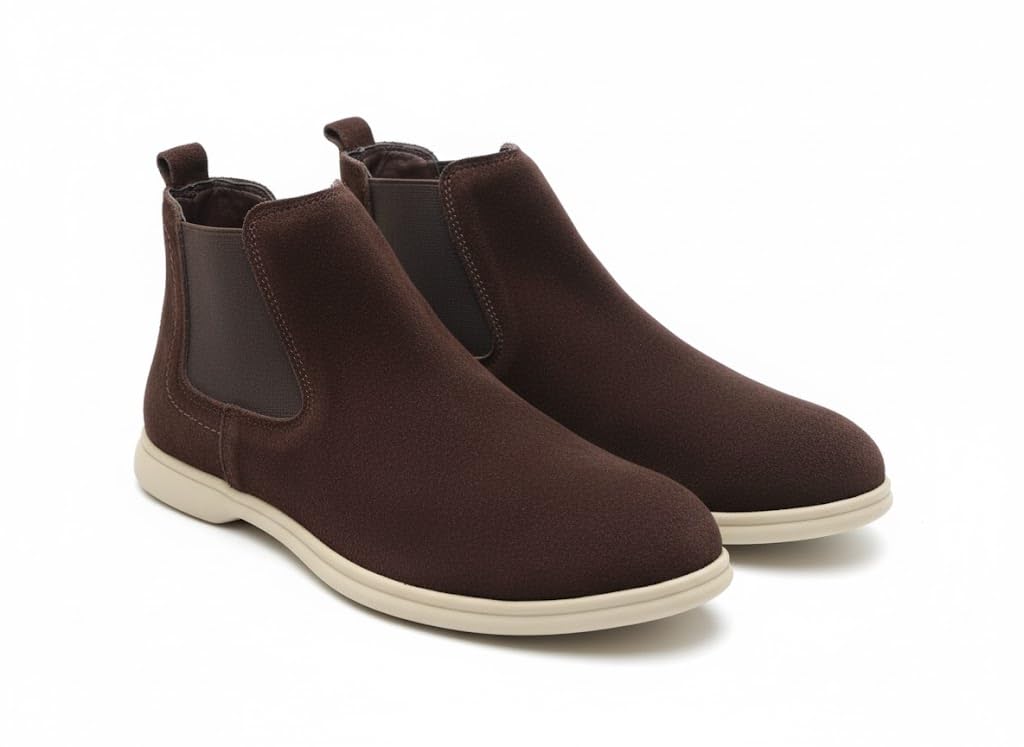 Comfortable men's half-boots made of suede with a comfortable sole.