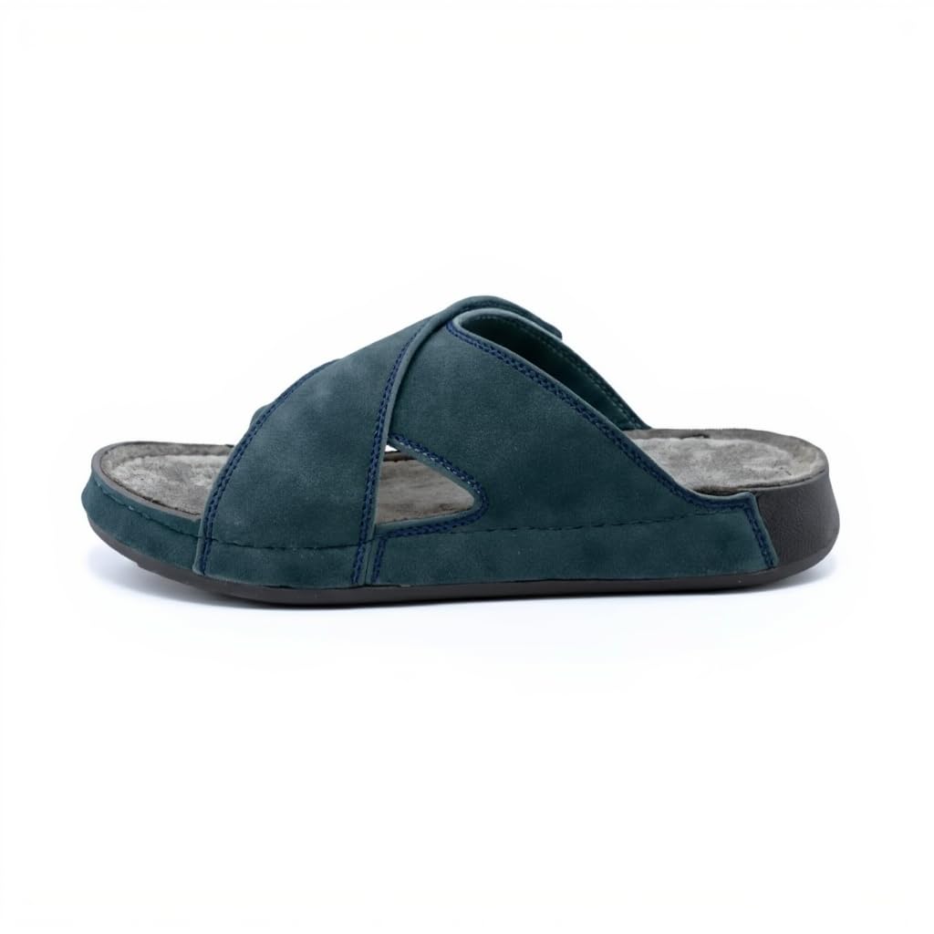 Men genuine leather slipper fashion casual look - Anti-slip  - Code M37