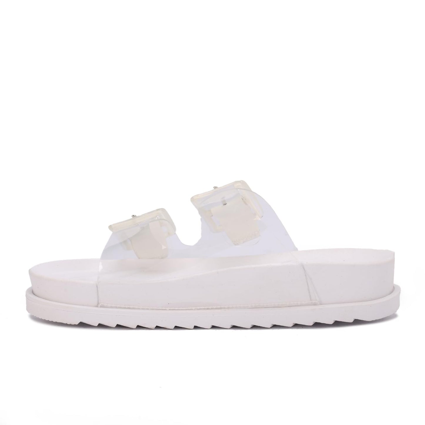 Women's summer slippers with a double-layered design and stylish buckle – the perfect blend of comfort and elegance