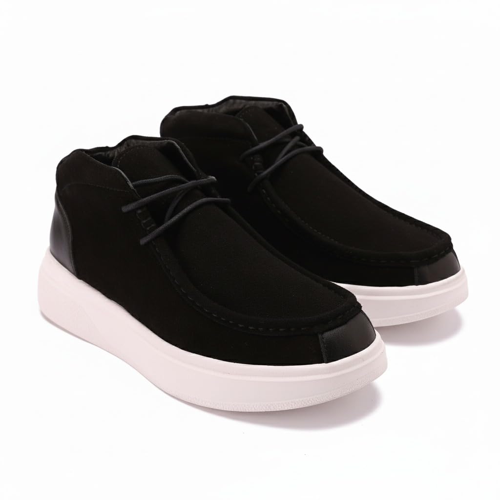 Men's elegant lace-up shoes made of genuine suede leather - equipped with a comfortable Turkish rubber sole