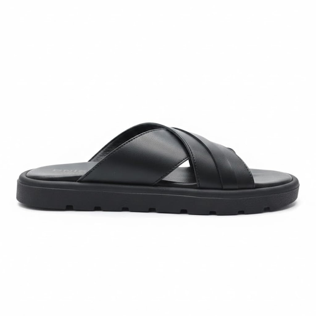 Men genuine leather slipper fashion casual look - Anti-slip  - Code 4000