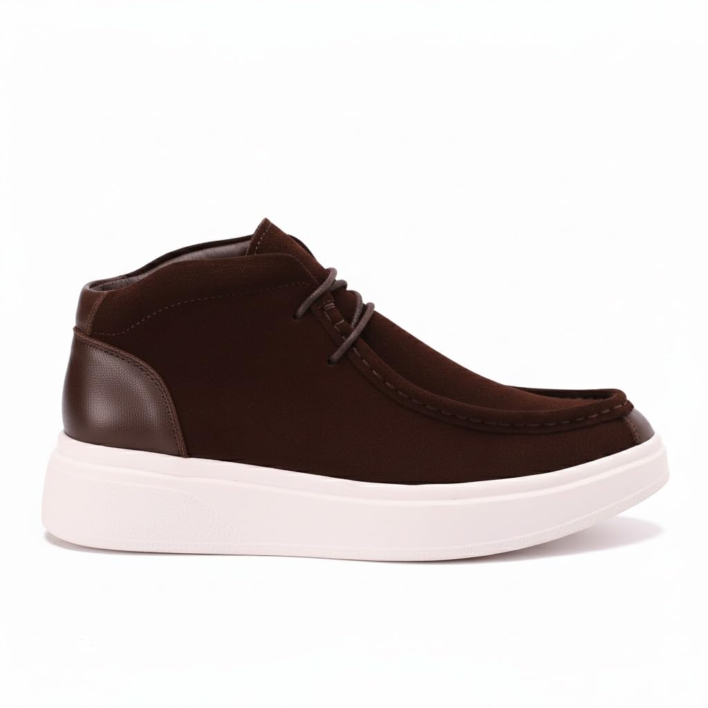 Men's elegant lace-up shoes made of genuine suede leather - equipped with a comfortable Turkish rubber sole