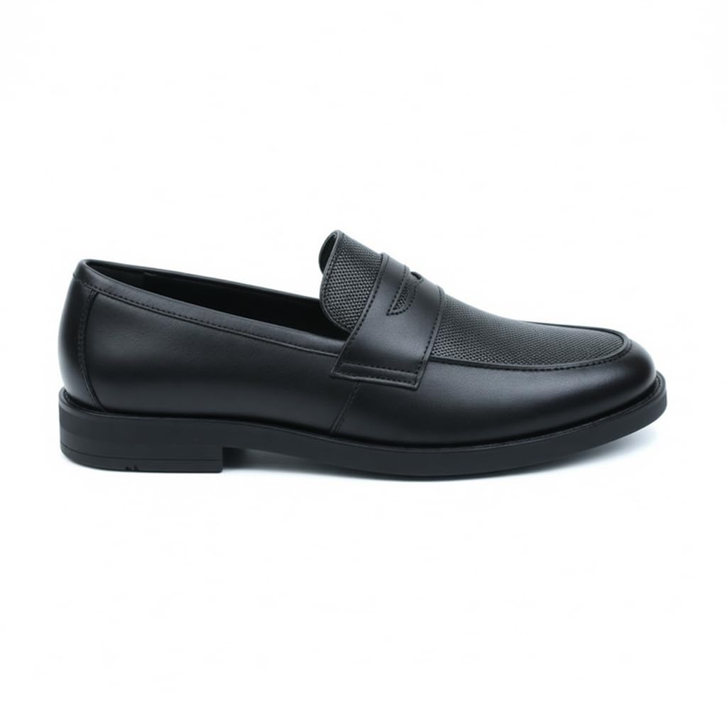 Men’s black leather loafers – formal elegance with a modern touch and a comfortable sole for all-day walking.   - X11