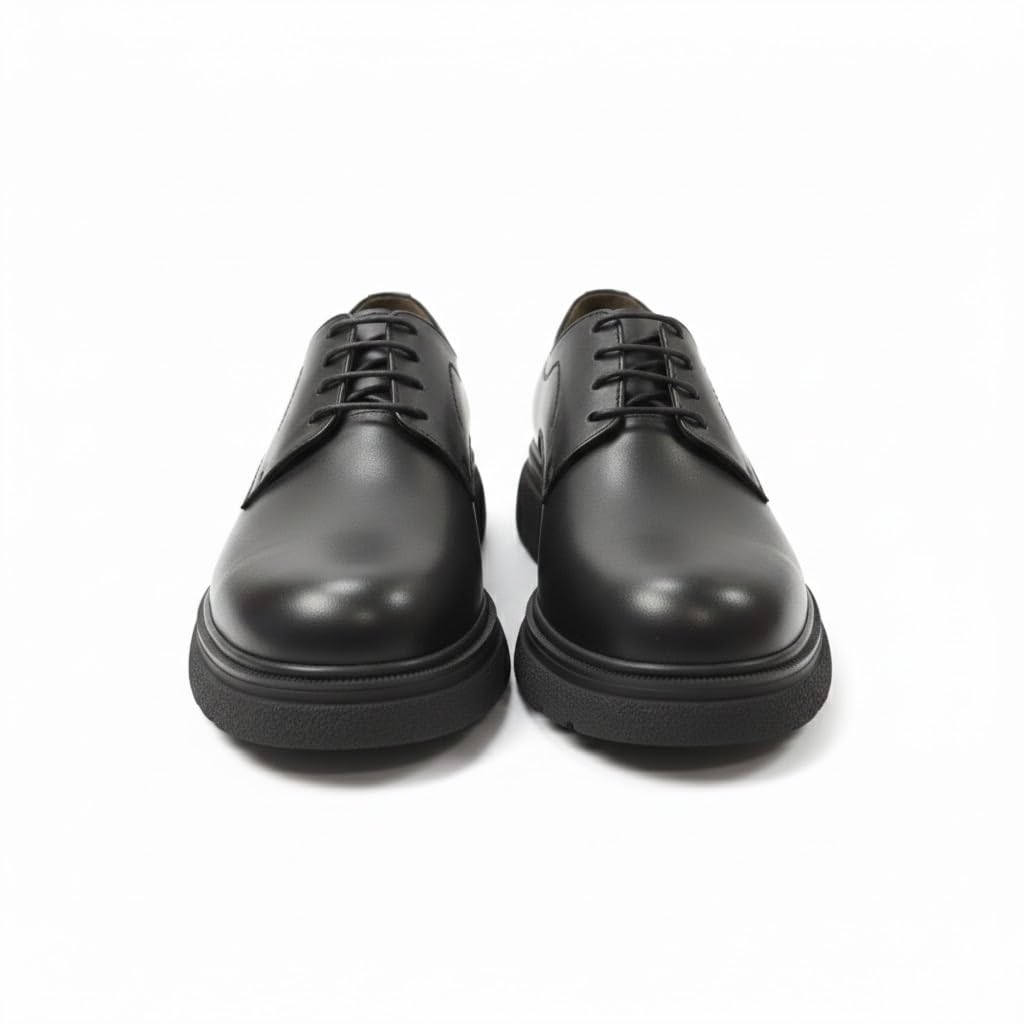 Stylish men's shoes made of genuine leather with laces and a non-slip rubber sole.