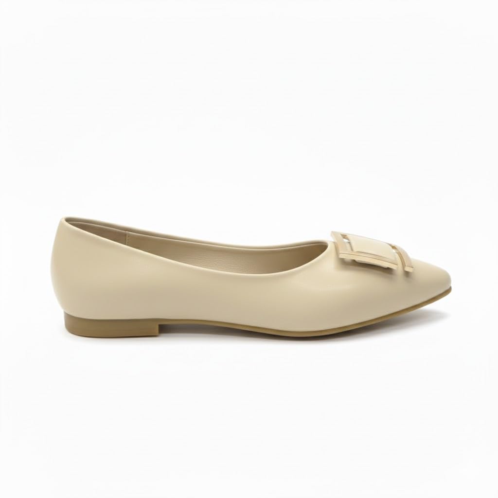 Elegant ballerina flats with luxurious metallic details - featuring a comfortable and stylish sole