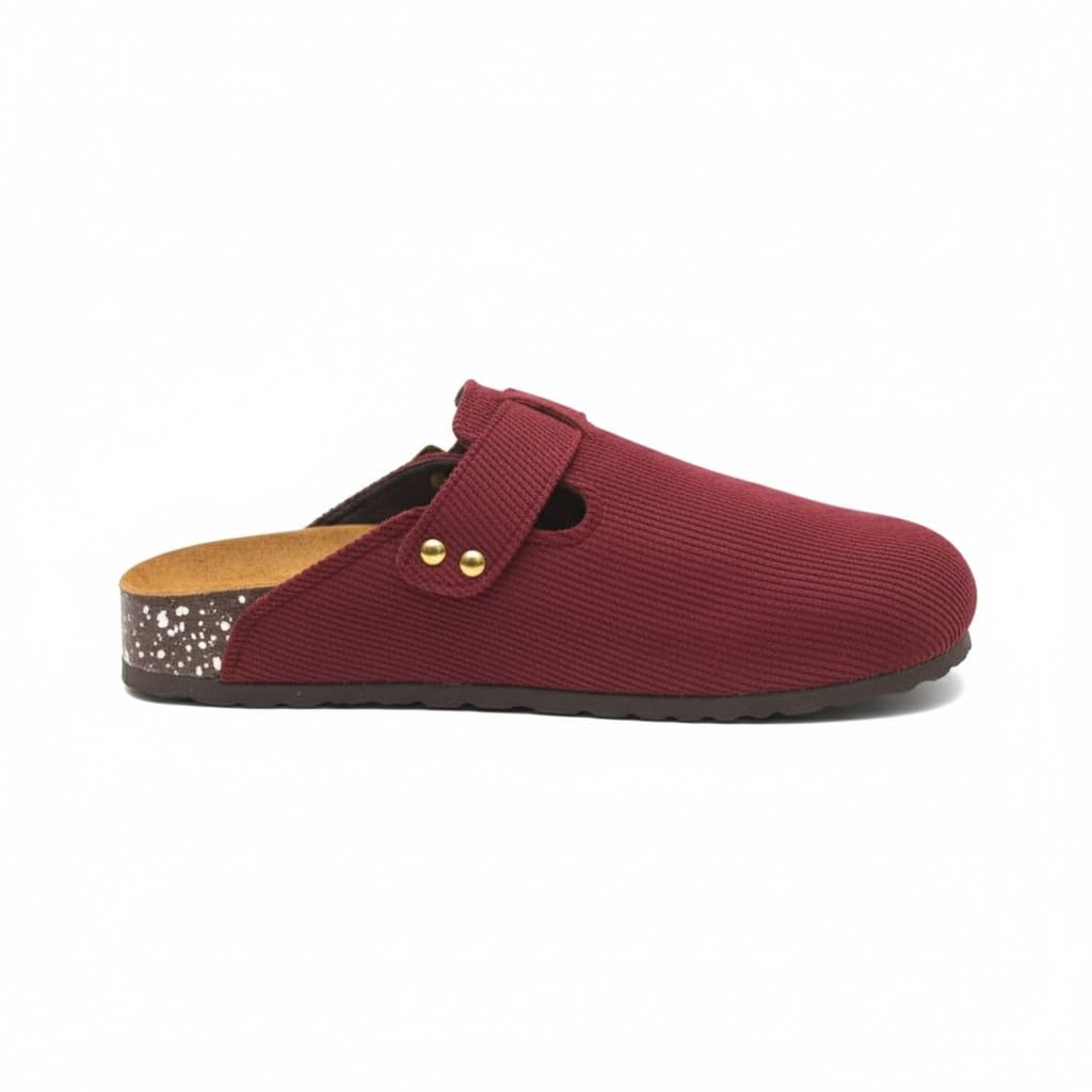 Stylish and comfortable women's clogs with a buckle closure and a non-slip sole.