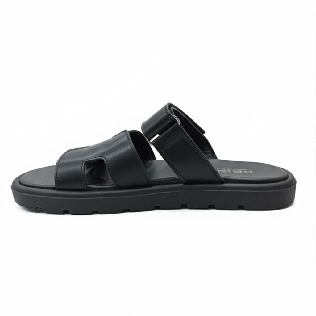 Men genuine leather slipper fashion casual look - Anti-slip  - Code 4002