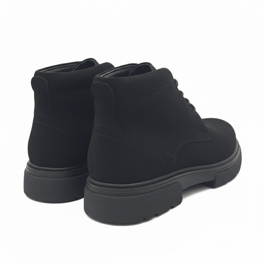 Men's elegant lace-up ankle boots made of suede - equipped with a comfortable Turkish rubber sole