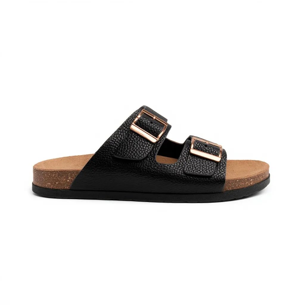 Women’s Orthopedic Slippers with Two Adjustable Straps – Comfortable Footbed Supporting the Arch and Anti-Slip Base – Modern Design for Daily and Summer Wear.
