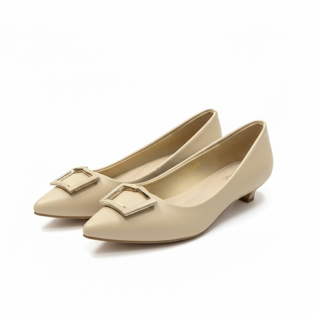 Women's low-heeled shoes with a classic chic design - comfortable, slip-resistant sole