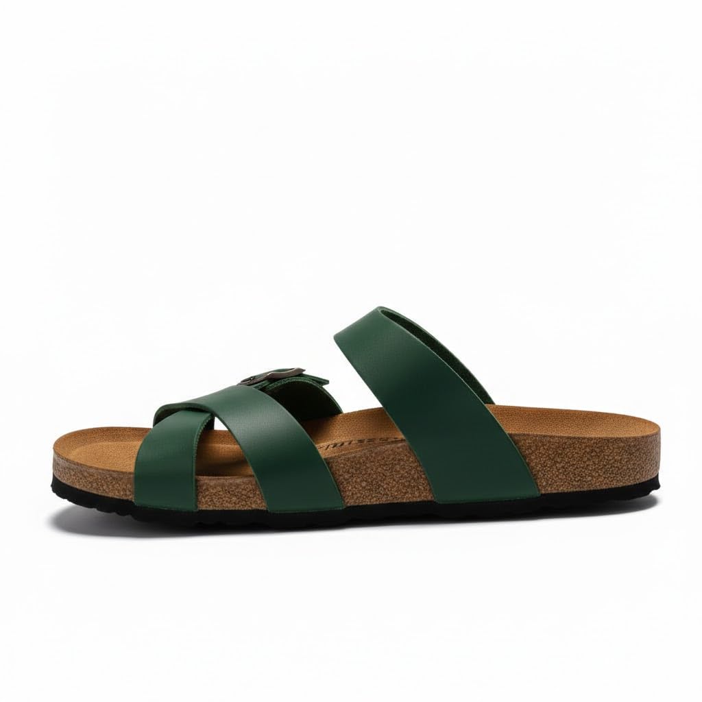 Men genuine leather slipper fashion casual look - Anti-slip  - Code 100