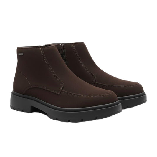 Men's half-boot with a distinctive zipper, made from elegant genuine suede leather and featuring a slip-resistant Turkish rubber sole.