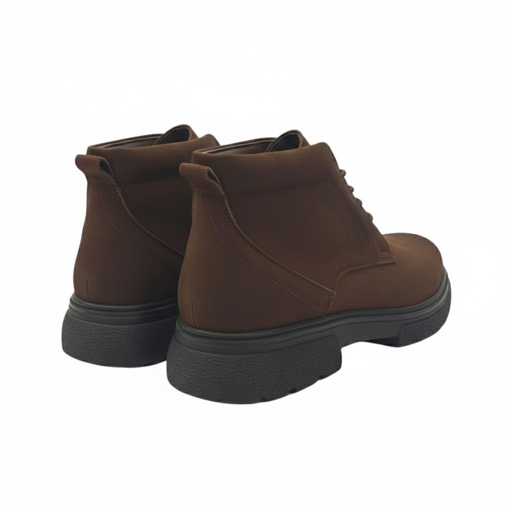 Men's elegant lace-up ankle boots made of suede - equipped with a comfortable Turkish rubber sole