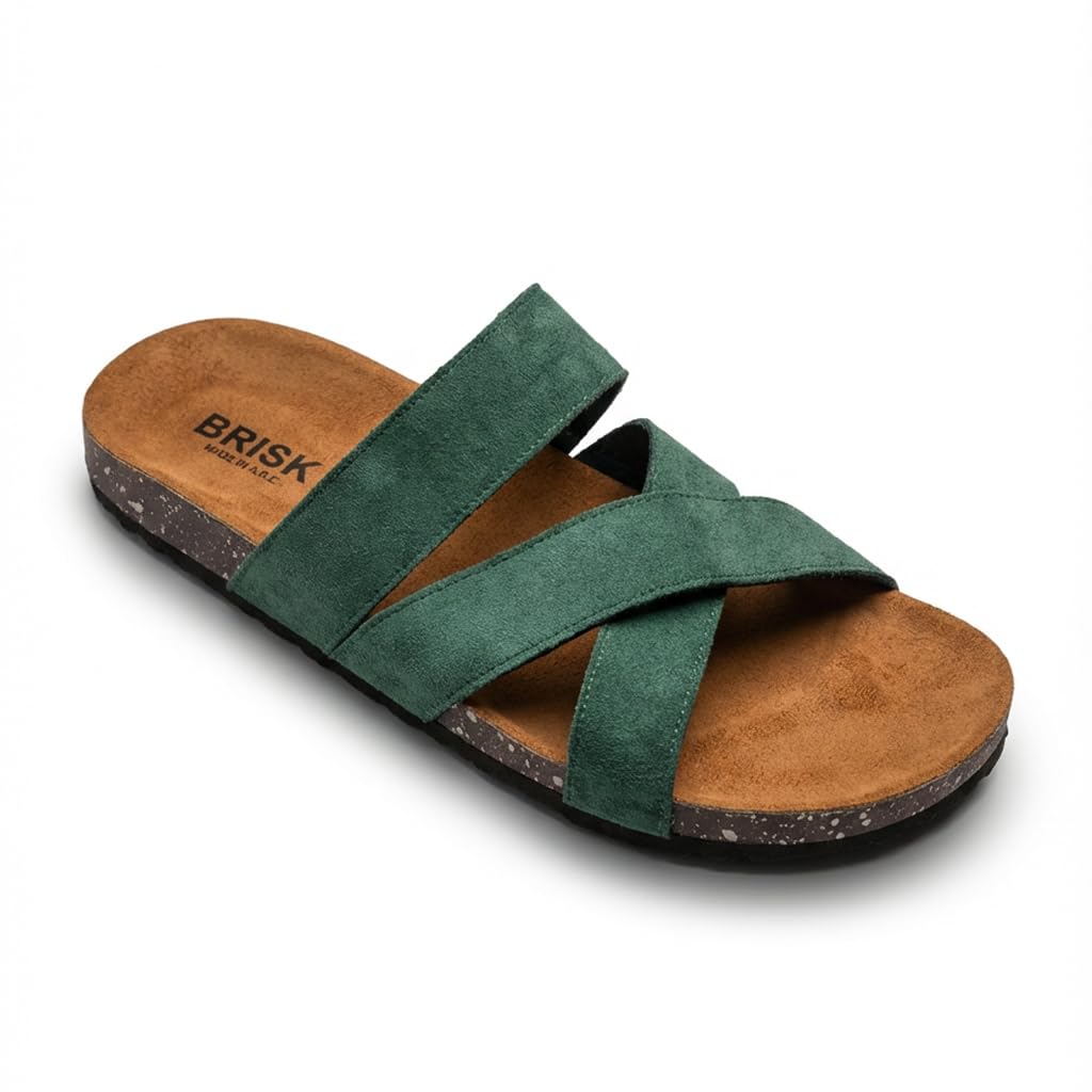 Men genuine leather slipper fashion casual look - Anti-slip  - Code 3010