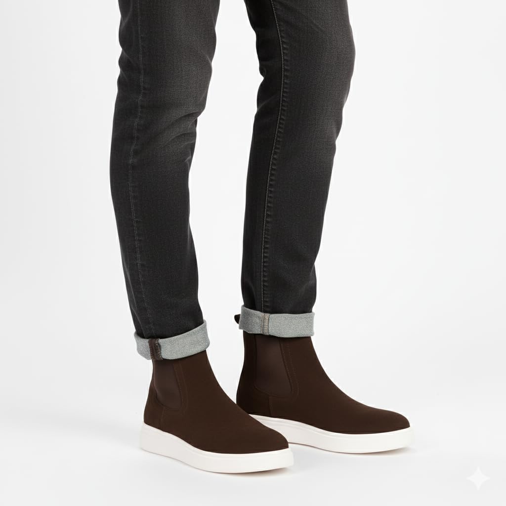 Comfortable men's shoes made of genuine suede leather with a Turkish rubber sole.
